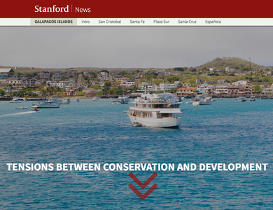 screenshot of news feature about Galapagos